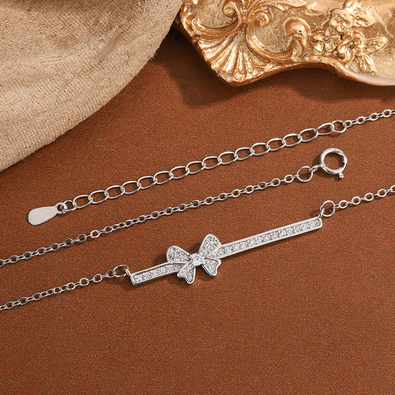 New Womens Stylish Bow Necklace