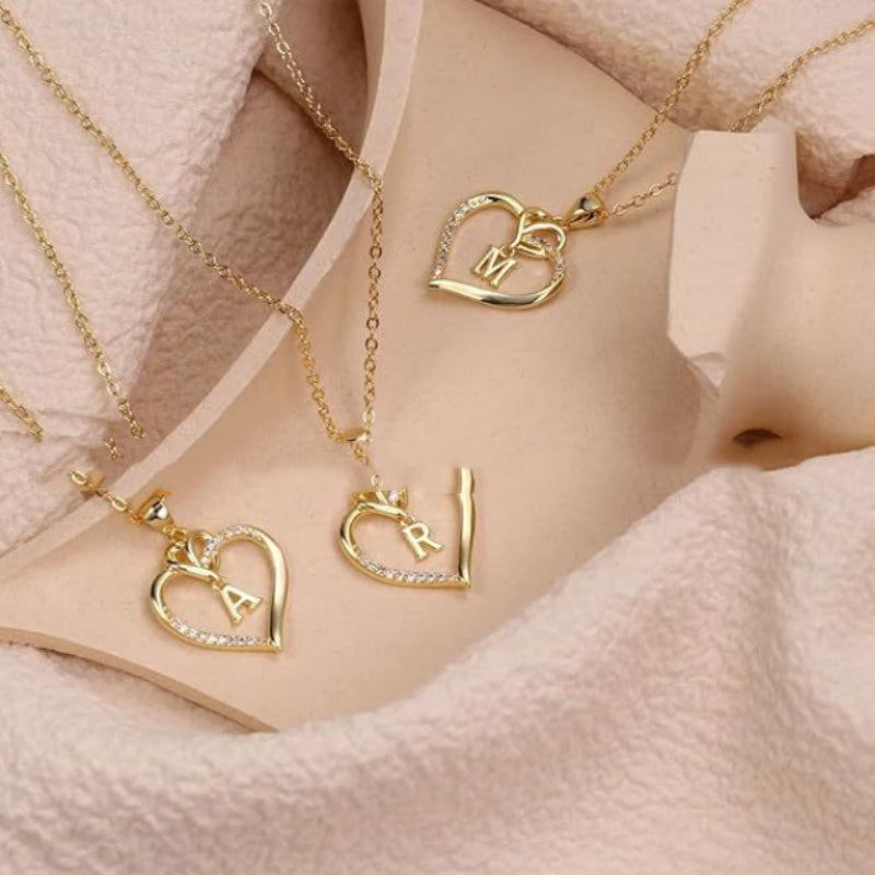 Heart-Shaped Pendant w/ Letter