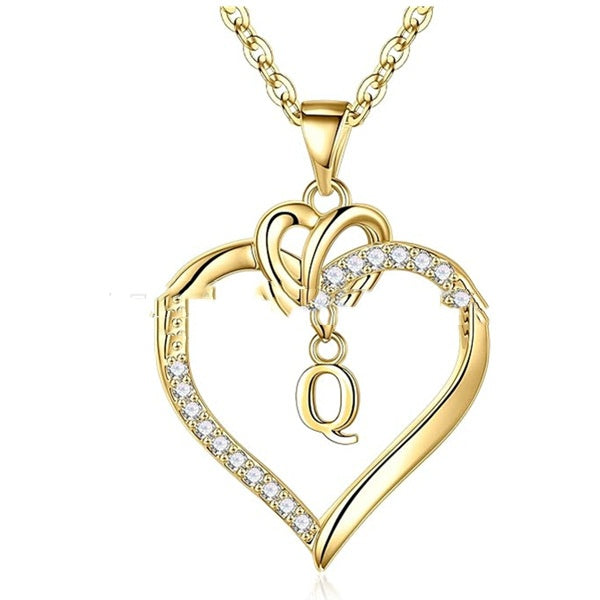 Heart-Shaped Pendant w/ Letter