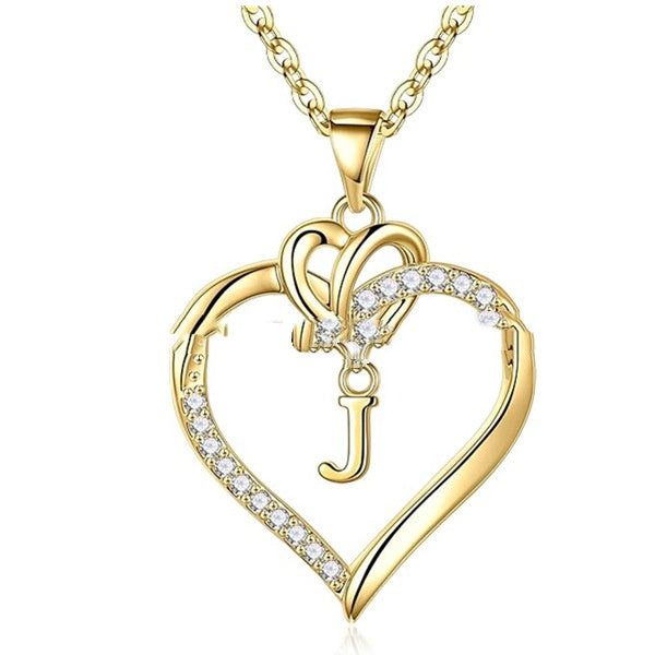 Heart-Shaped Pendant w/ Letter