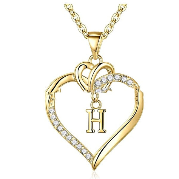 Heart-Shaped Pendant w/ Letter