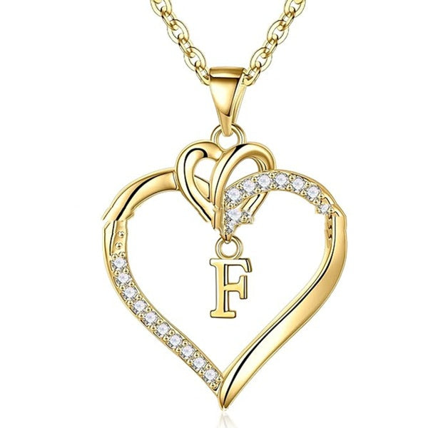 Heart-Shaped Pendant w/ Letter