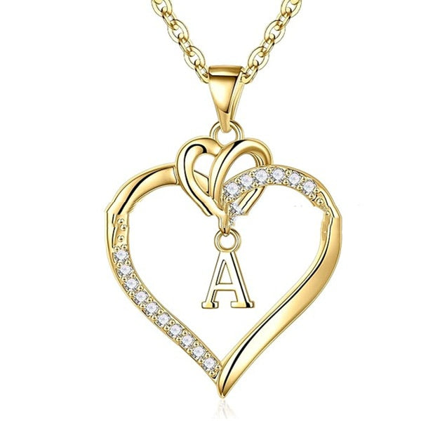 Heart-Shaped Pendant w/ Letter