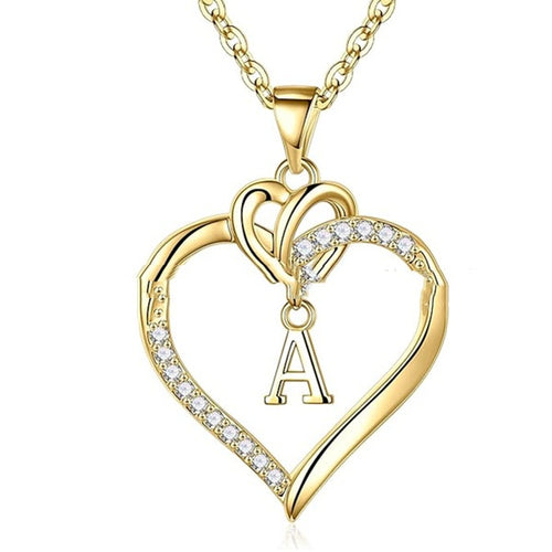 Heart-Shaped Pendant w/ Letter