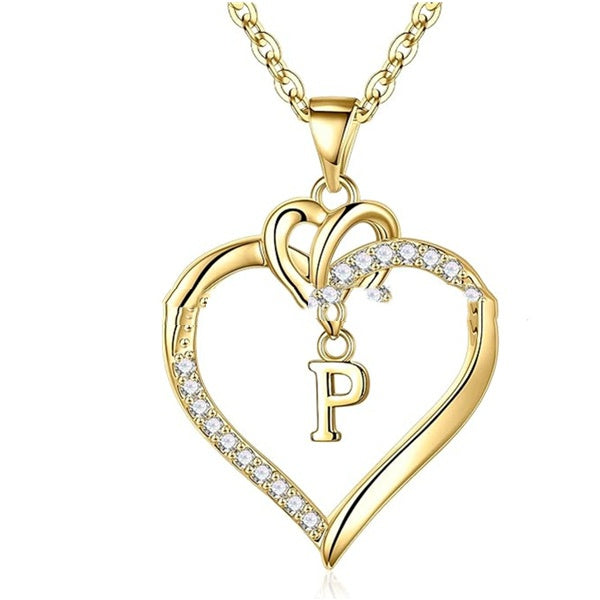 Heart-Shaped Pendant w/ Letter